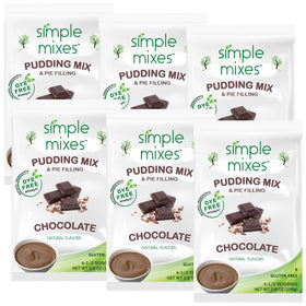 Simple Mixes chocolate instant pudding in a bowl, quick dessert ready in minutes.
