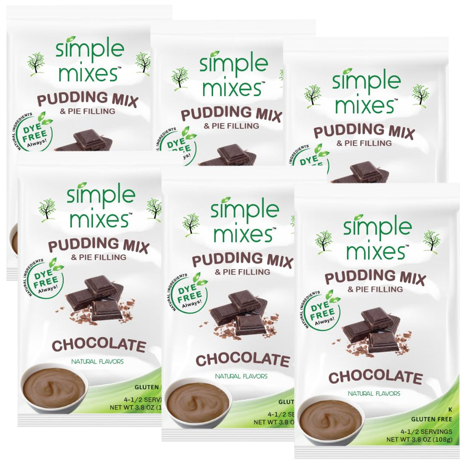 Simple Mixes chocolate instant pudding in a bowl, quick dessert ready in minutes.