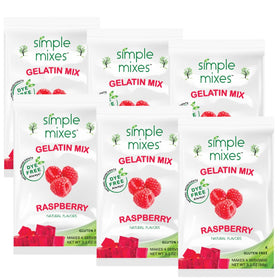 Simple Mixes Raspberry gelatin dessert in a bowl, ready to chill for a wholesome snack.