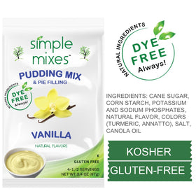 Simple Mixes vanilla pudding scoop delivers creamy texture for easy desserts.