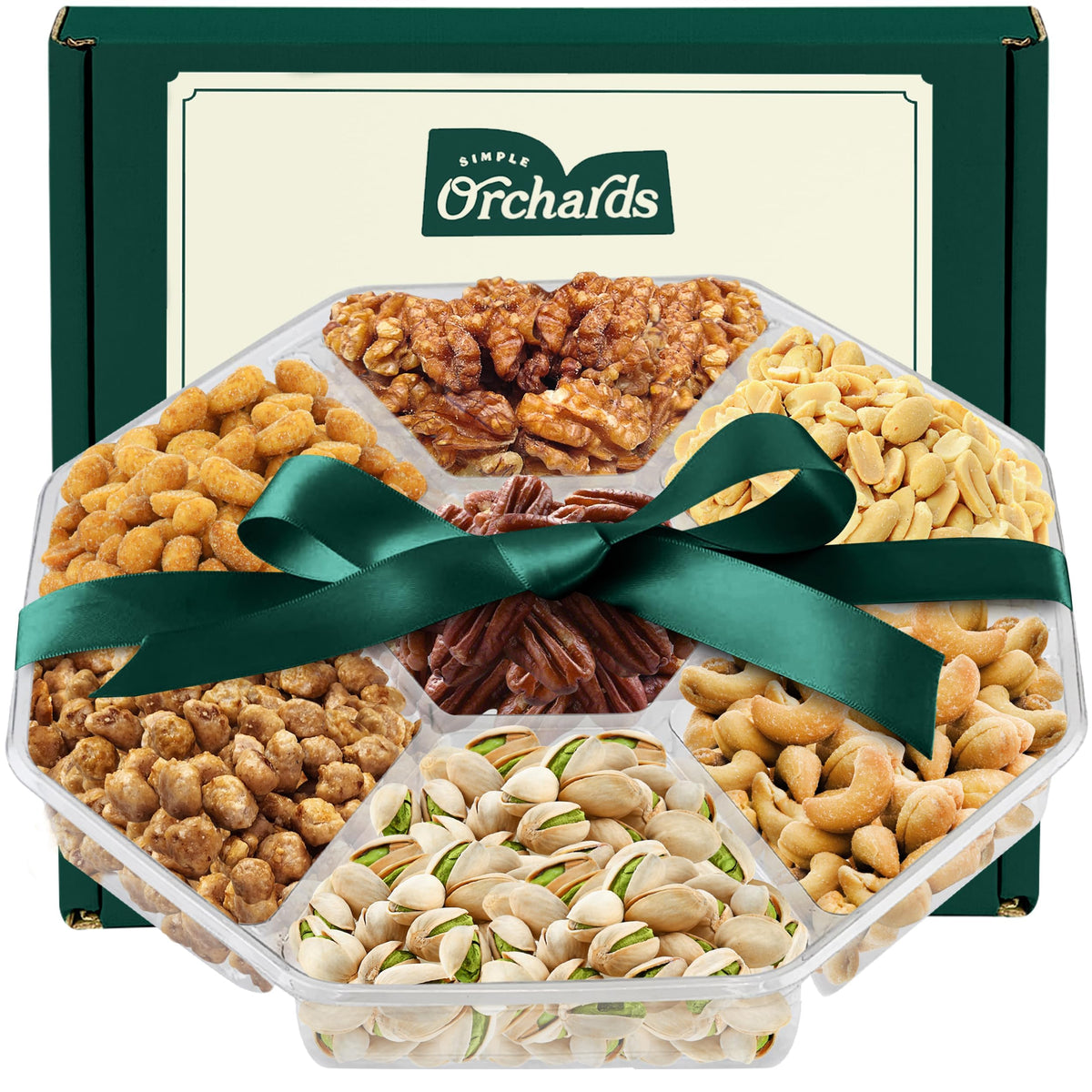 Simple Orchards Fathers Day Nuts Gift Basket on display, elegant gift for dad