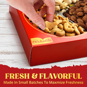 Simple Orchards Mothers Day Nuts Gift Basket four-section design enables curated tasting
