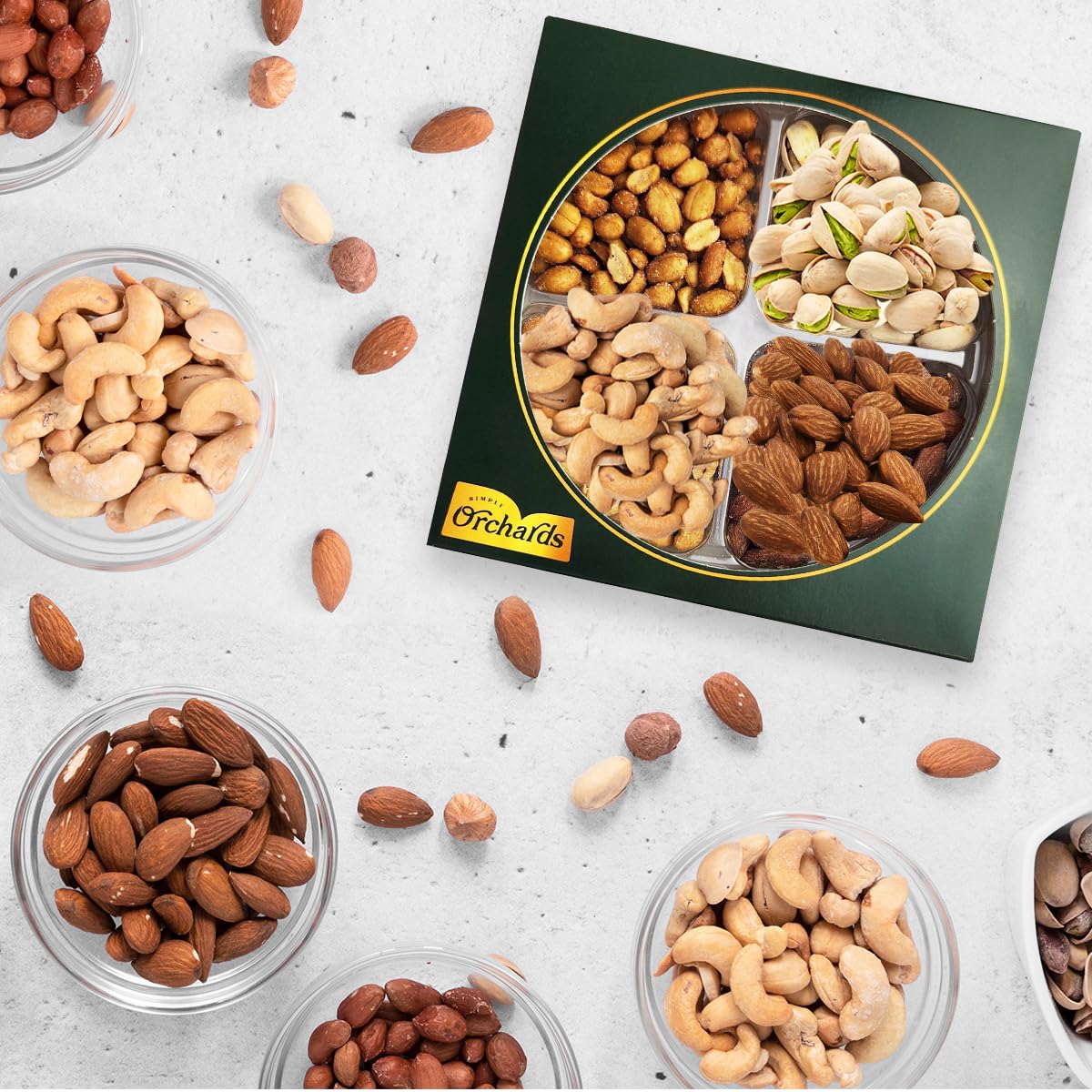 Ready-to-give presentation of Simple Orchards Fathers Day nuts bouquet