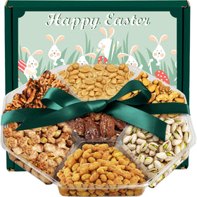 Simple Orchards roasted salted cashews in premium gift basket for sharing.