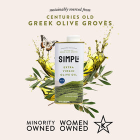 SIMPLi olive oil pour spout allows easy drizzle and control.