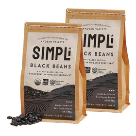SIMPLi regenerative organic black beans 2-pack for pantry staple meals