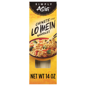Cooking Simply Asia Lo Mein noodles for a quick weeknight meal.