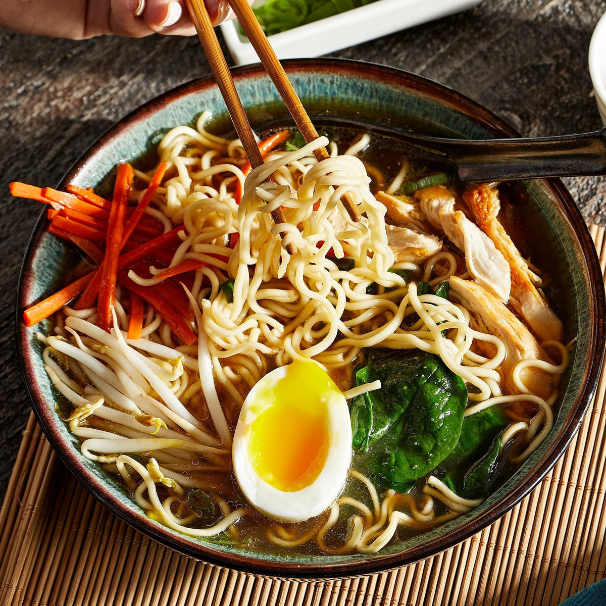 Simply Asia Non-GMO certified label on noodle box