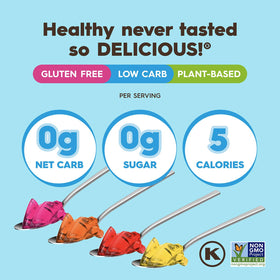 Simply Delish Jel Strawberry packaging highlights kosher-certified, vegan dessert variant.