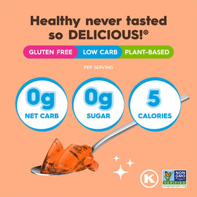 Simply Delish Orange Jel poured into a mold for a smooth dessert.