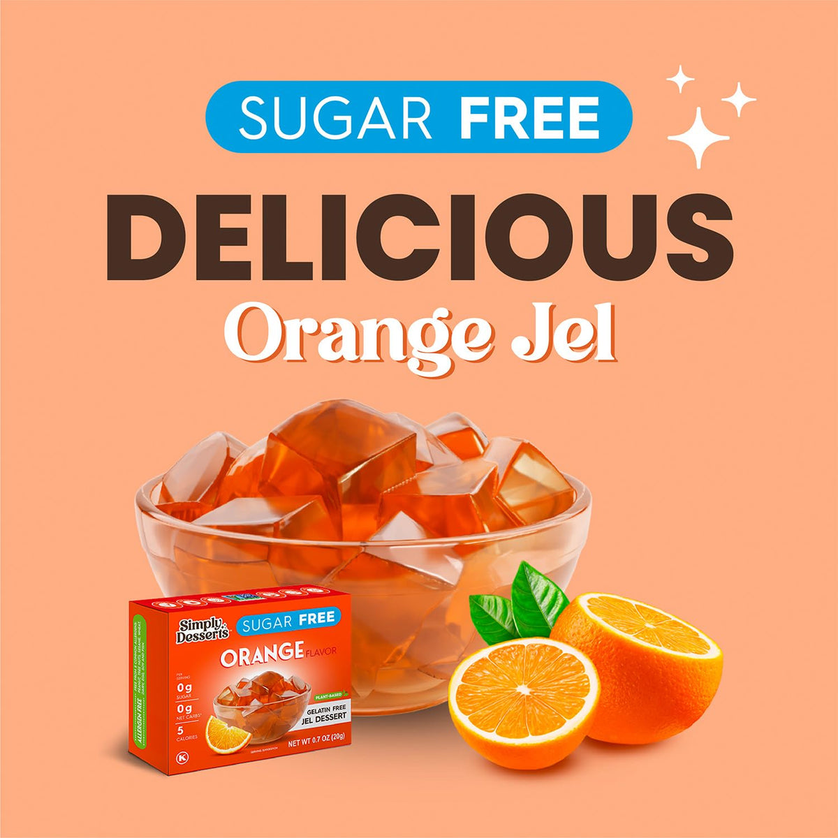 Simply Delish Orange Jel being stirred into hot water to set.