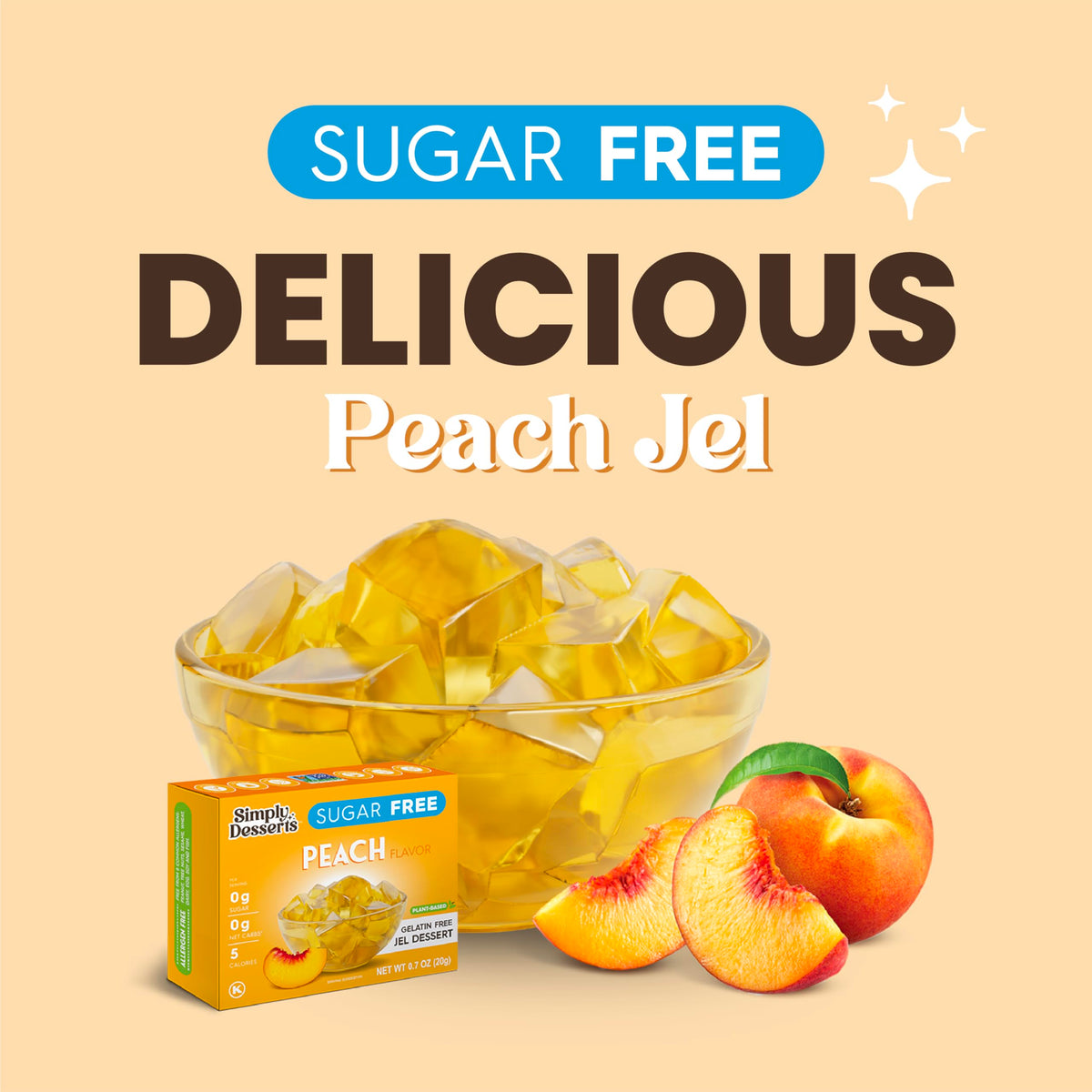 Peach Jel mixture in a clear measuring cup showing vibrant color