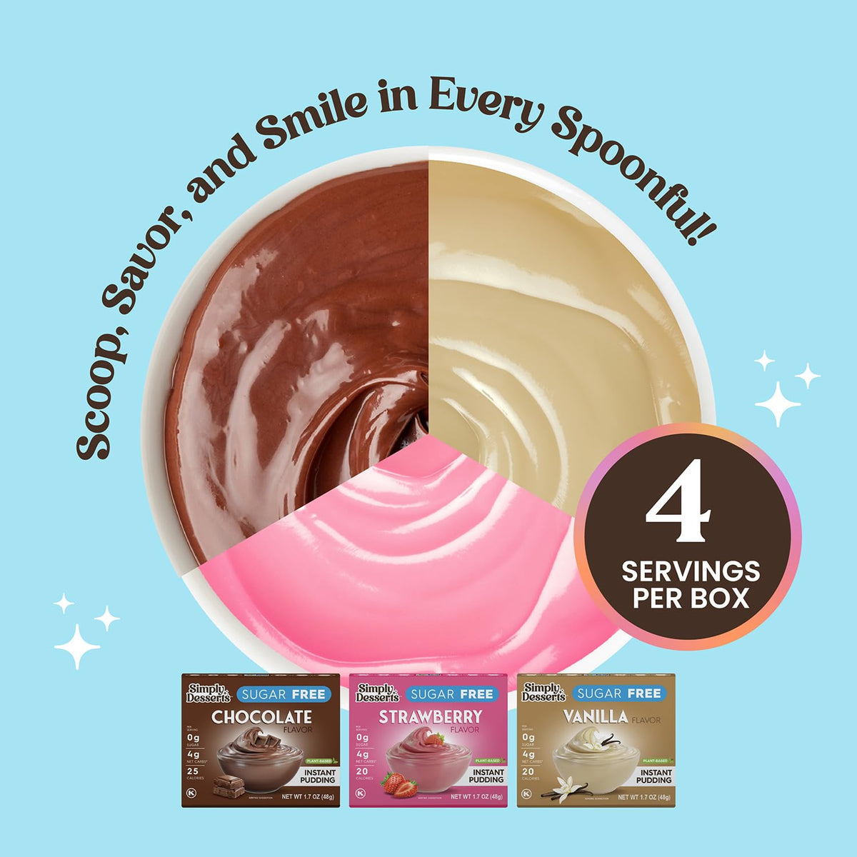 Simply Delish ready-to-eat pudding setup for fast creamy dessert