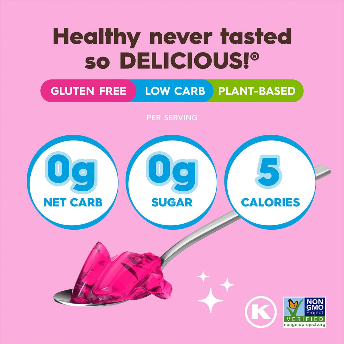 Keto-friendly Jel served as a dessert with berries.