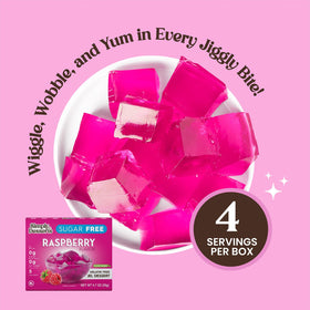 Simply Delish Raspberry Jel cup, vegan dessert option.