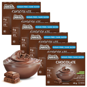 Simply Desserts chocolate instant pudding six-pack in cups for sugar-free indulgence