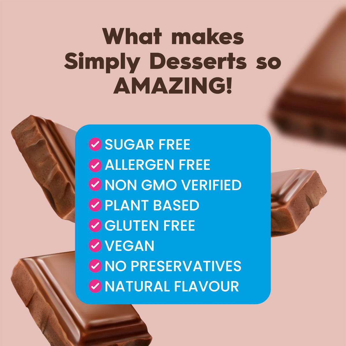 Simply Desserts non-GMO verified pudding mix label