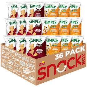Simply Doritos White Cheddar Nacho bag front view for shareable snacking