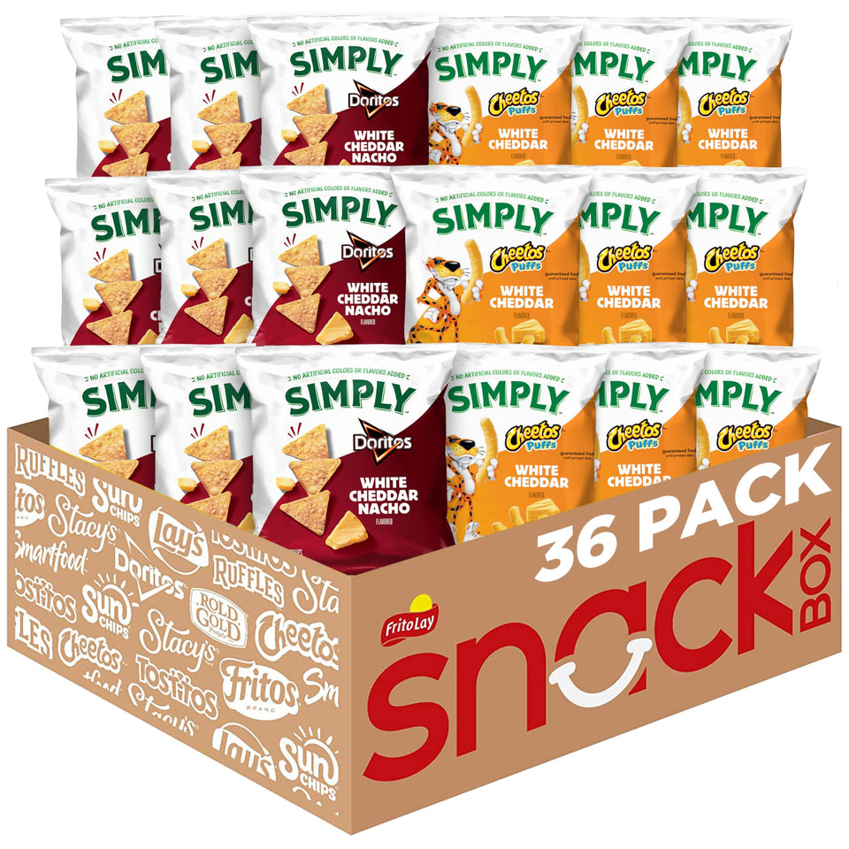 Simply Doritos White Cheddar Nacho bag front view for shareable snacking