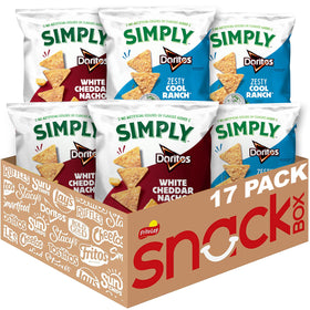 Simply Doritos White Cheddar Nacho bags ready for sharing at home.