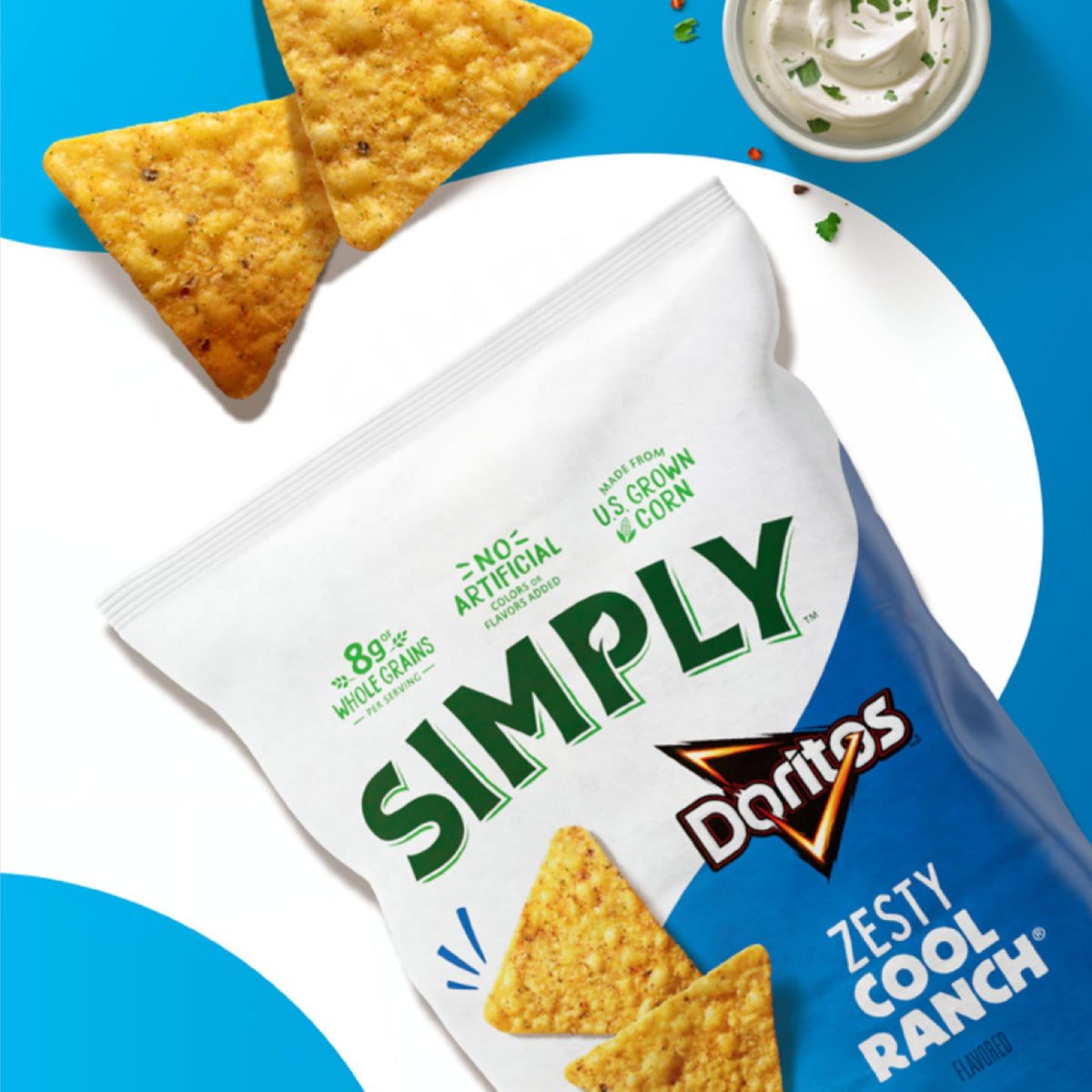 Close-up of Zesty Ranch chips highlighting tangy, crisp texture.
