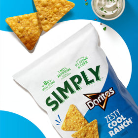 Close-up of Zesty Ranch chips highlighting tangy, crisp texture.
