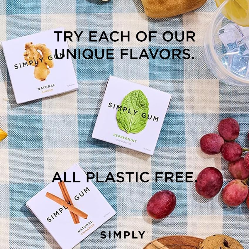 Aspartame-free and sorbitol-free Simply Gum for clean tasting chewing
