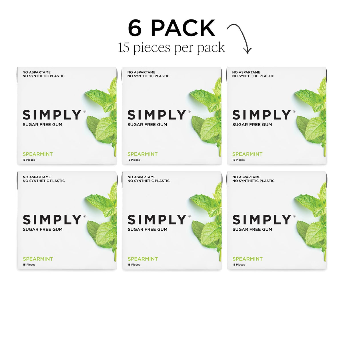 On-the-go breath refresh with Simply Gum spearmint chew.