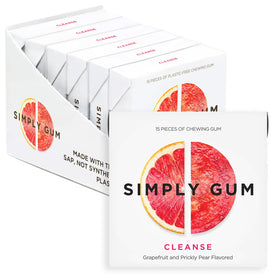 Simply Gum Cleanse grapefruit-prickly-pear 6-pack eco-friendly plastic-free chew for fresh breath