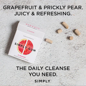 Simply Gum Cleanse packaging communicates eco-friendly, plastic-free design