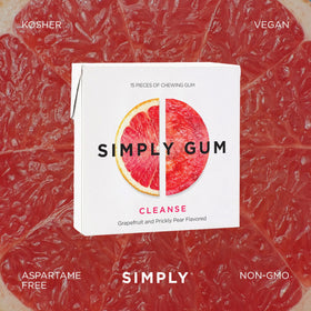 Simply Gum Cleanse plant-based oils provide clean, citrus-prickly-pear flavor