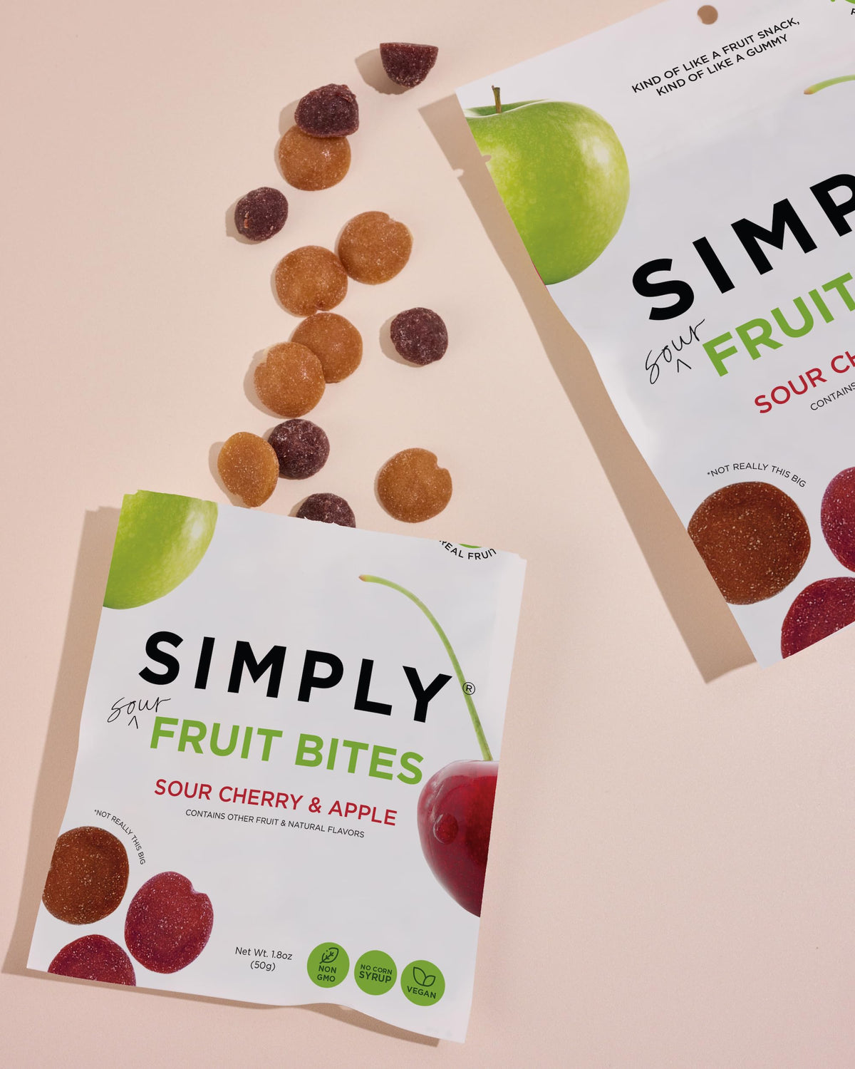 Simply Gum Fruit Bites no artificial flavors on front label