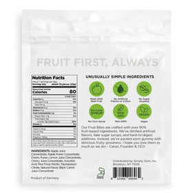 Simply Gum Fruit Bites soft-chewy-texture close-up, ideal for kids' lunches