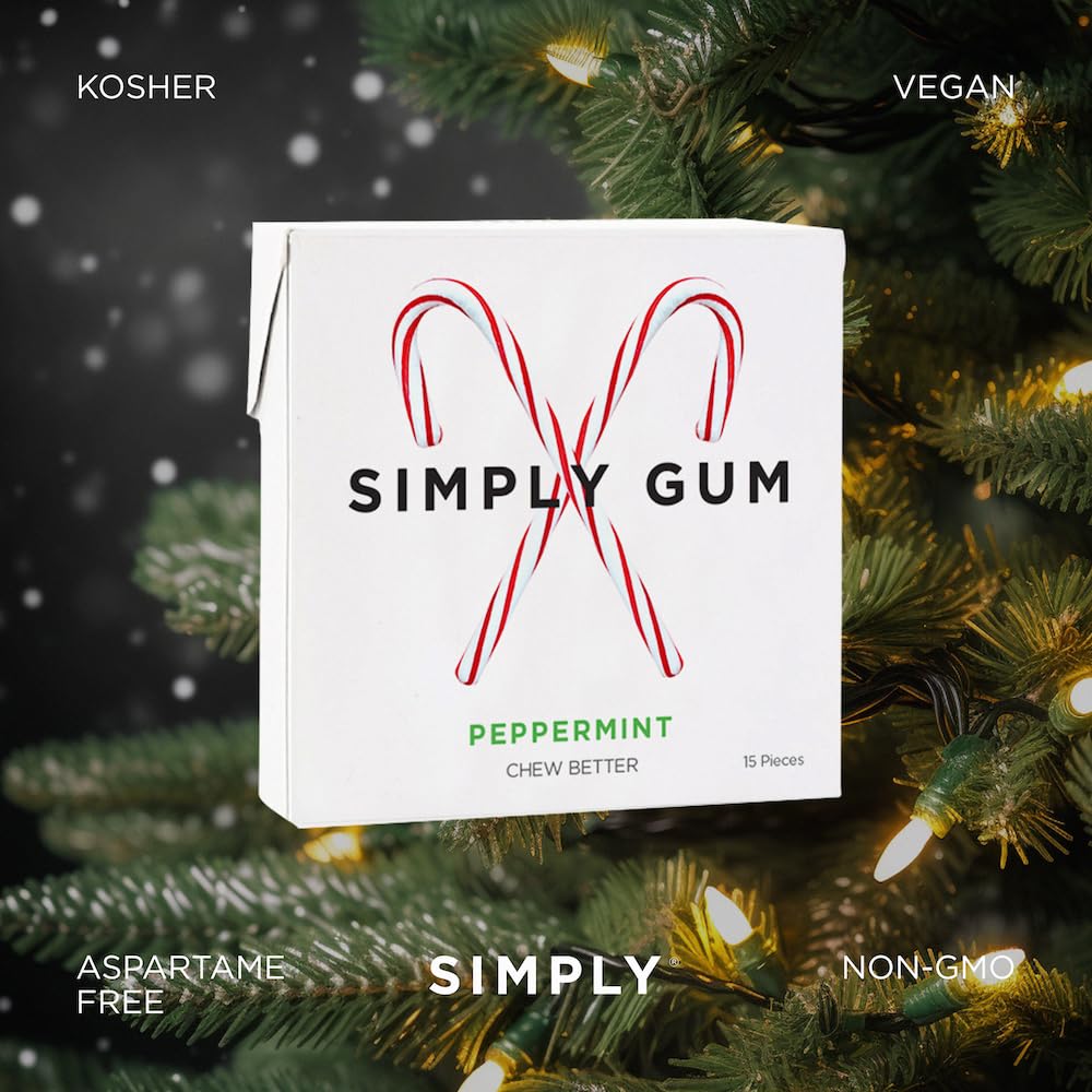USA-made label featured on Simply Gum peppermint packaging.