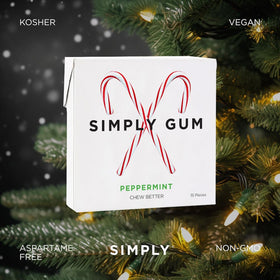 USA-made label featured on Simply Gum peppermint packaging.