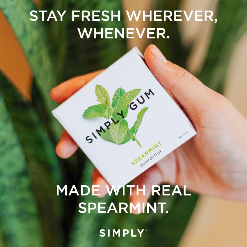 US-made, female-founded Simply Gum packaging communicates transparency.