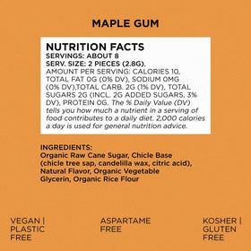 SIMPLY GUM Maple flavor close-up emphasizes maple taste and aroma.