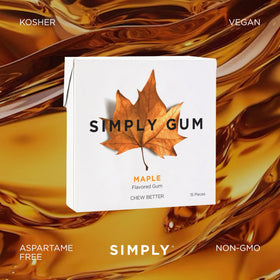 SIMPLY GUM Maple pack open view showing easy access.