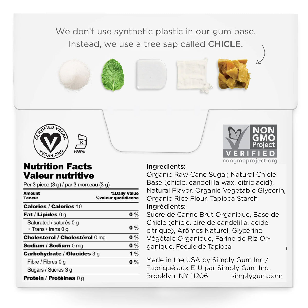 SIMPLY Gum Peppermint close-up highlights bold flavor and refreshing aroma.