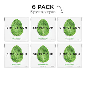 Simply Gum Peppermint gum close-up showcasing natural texture and flavor