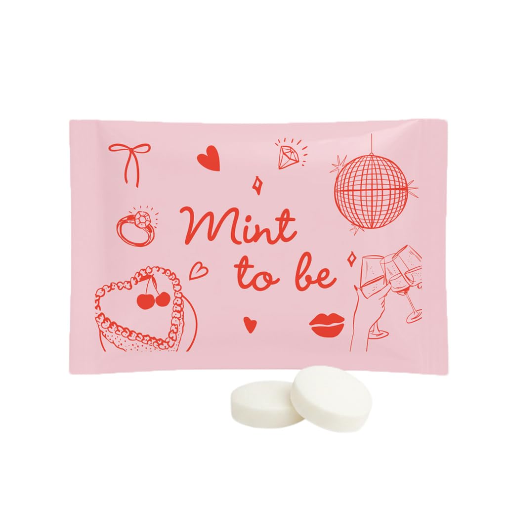 SIMPLY Peppermint Mint to Be packaging on a wedding table for an elegant favor display