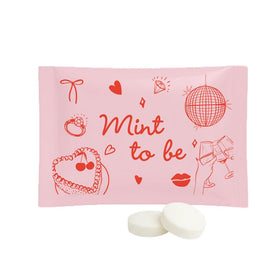 SIMPLY Peppermint Mint to Be packaging on a wedding table for an elegant favor display
