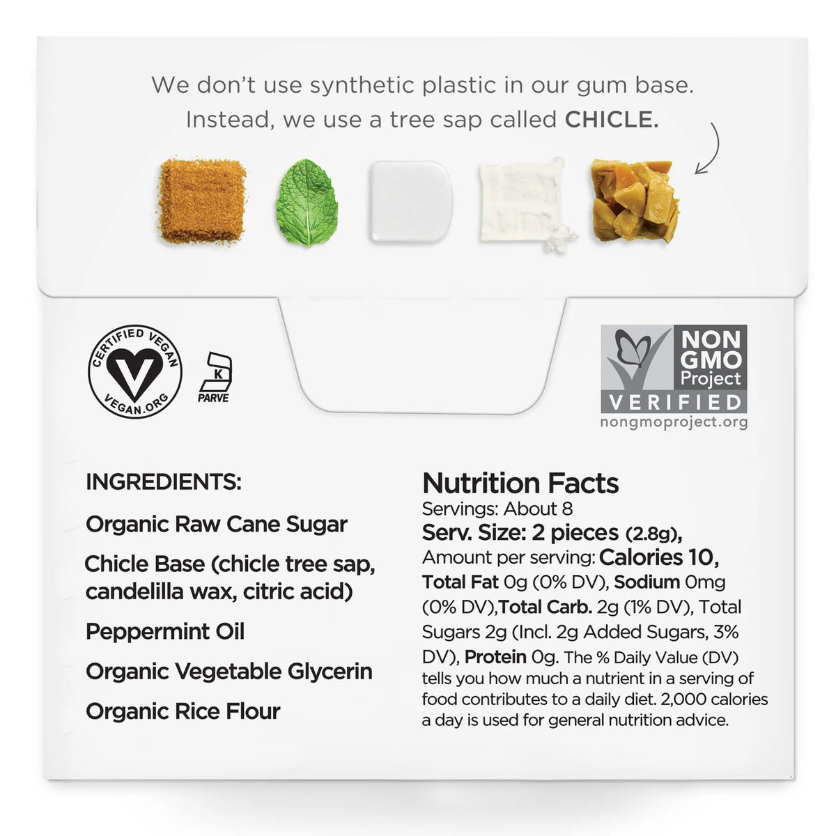 Simply Gum Peppermint pack opening showing 90 pieces for daily use