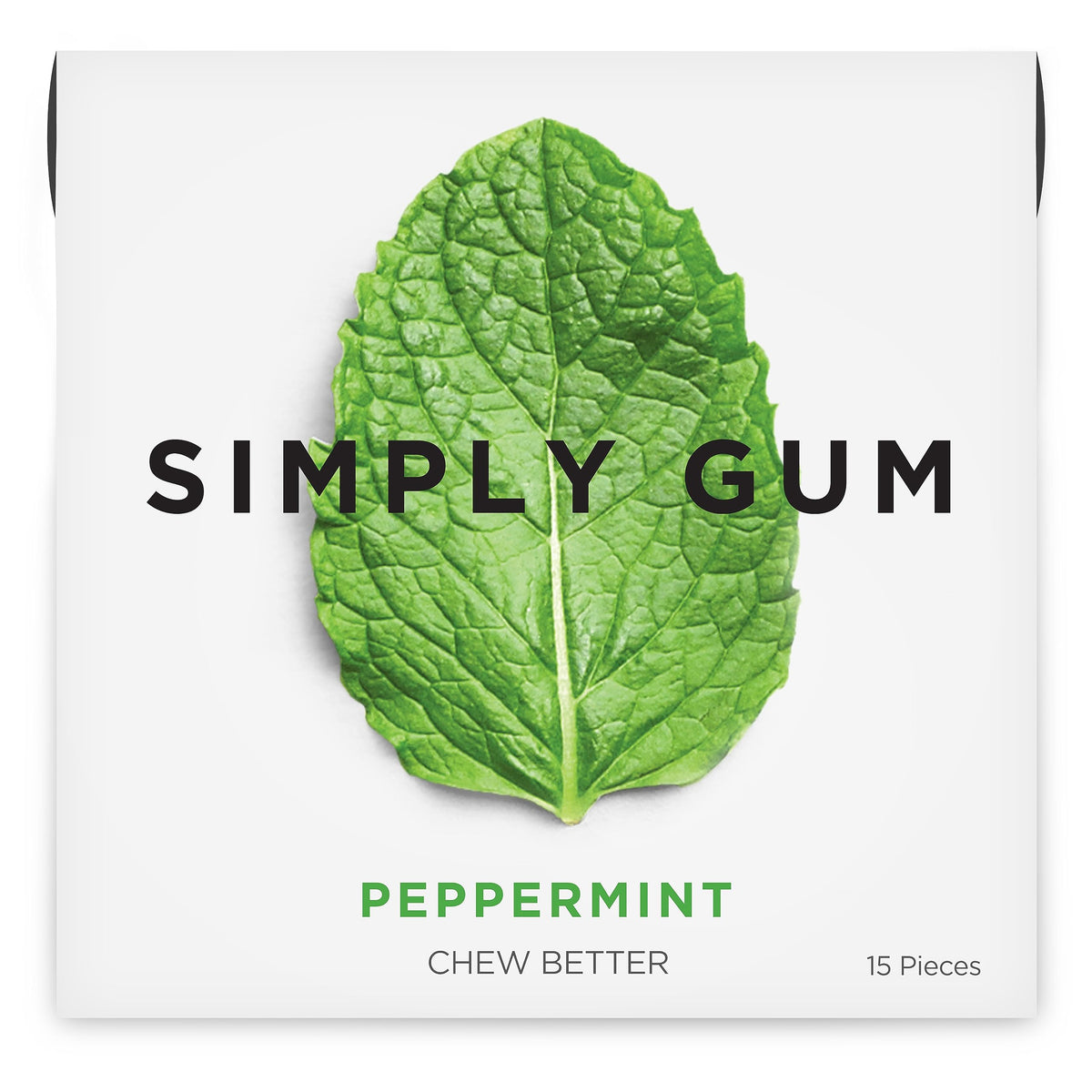 Close-up of SIMPLY Gum plant-based ingredients showing transparency in flavoring.