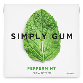 Close-up of SIMPLY Gum plant-based ingredients showing transparency in flavoring.