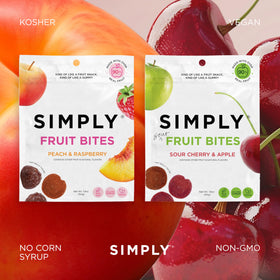 Simply Gum Really Real Gummies close up of fruit purées and ingredients
