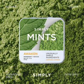 Simply Gum SIMPLY MINTS close-up of bulk tin packaging for bulk value and convenience.