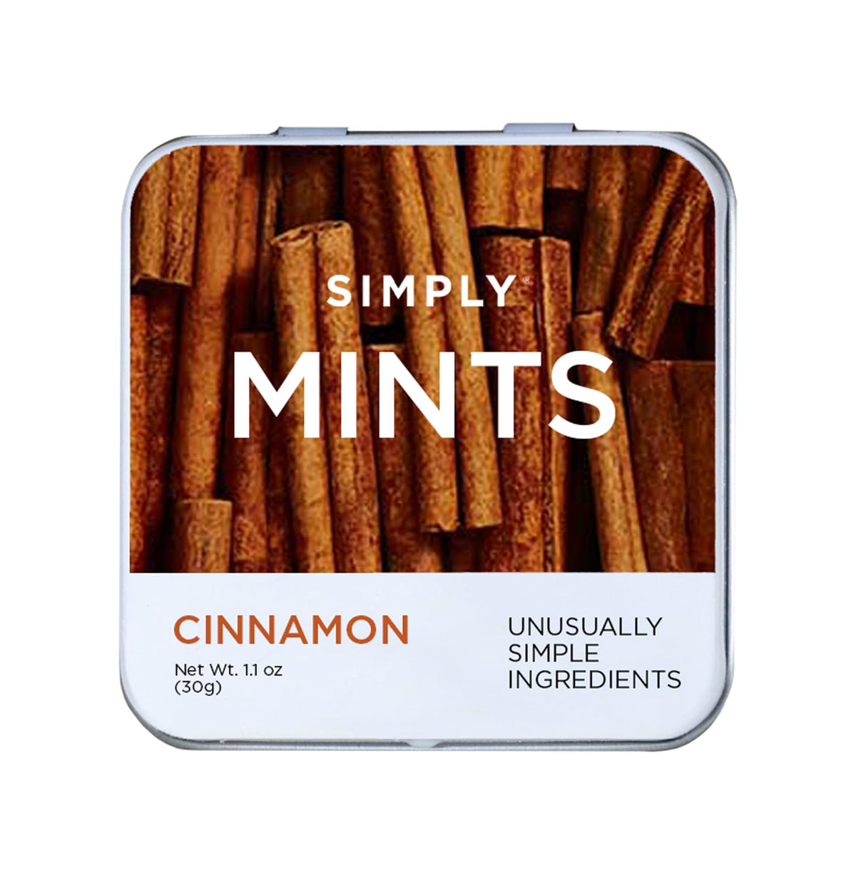 Simply Gum Simply Mints Cinnamon front-pack for quick, natural breath refreshment.