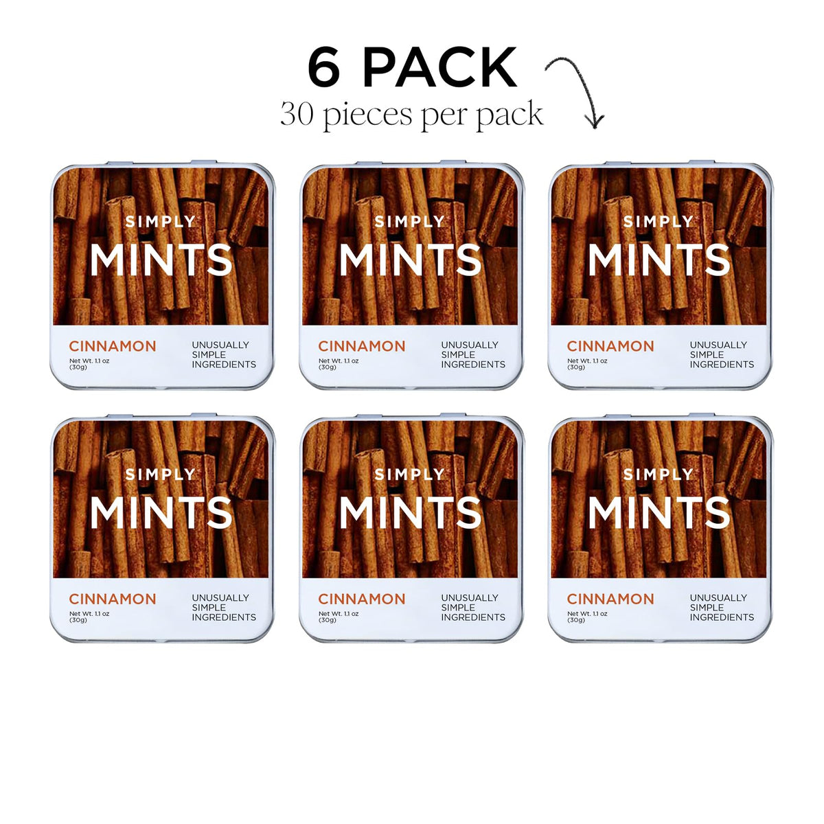 Simply Gum Simply Mints Cinnamon on-the-go pack for fresh breath anywhere.