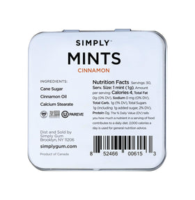 Simply Gum Simply Mints Cinnamon opened pack ready for everyday carry.